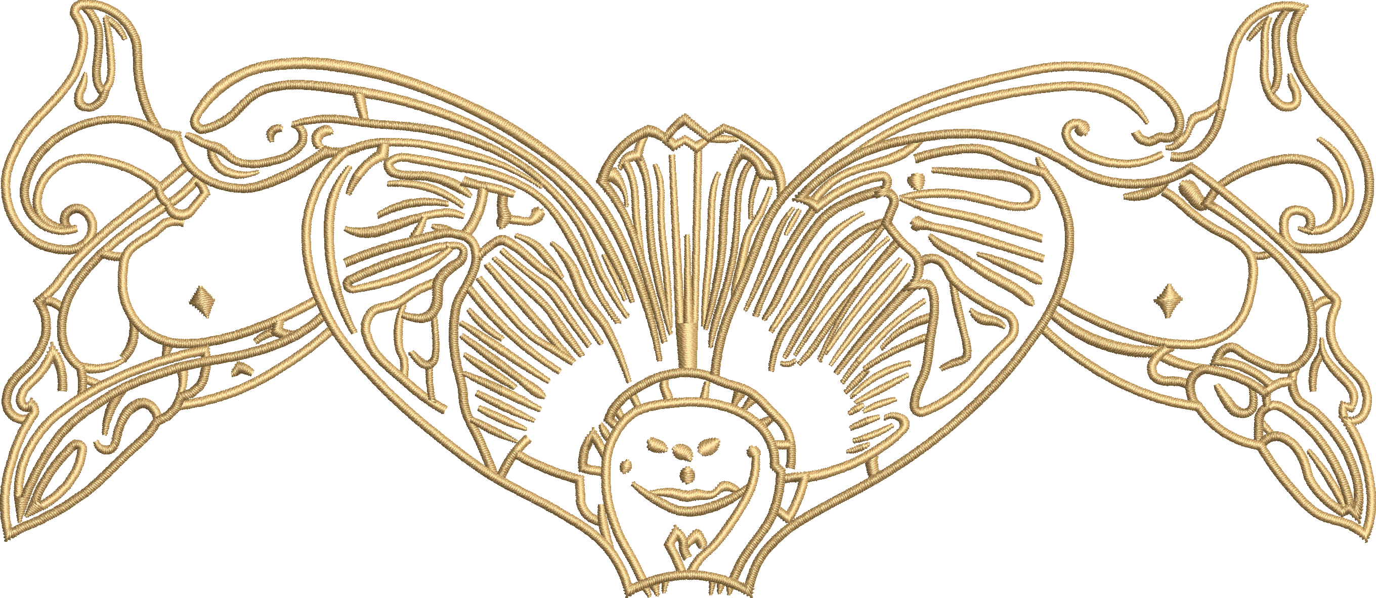 The Winged Waistband embroidery motif