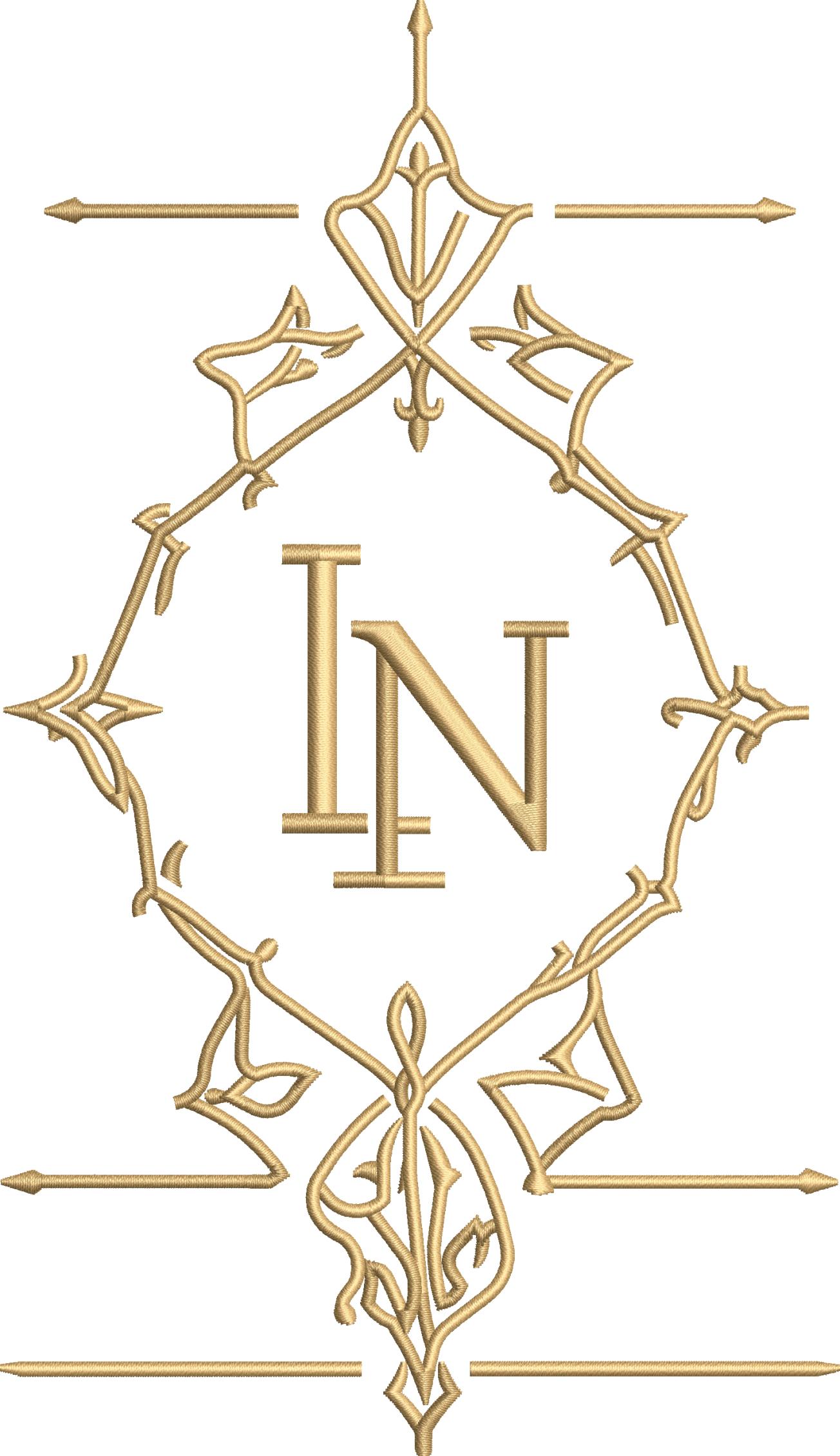 The Compass Crest embroidery motif